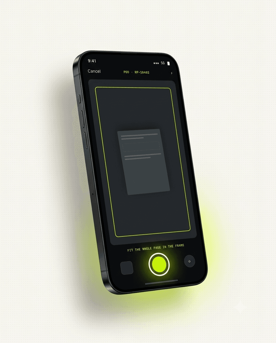 RatePackt driver app capturing a proof of delivery